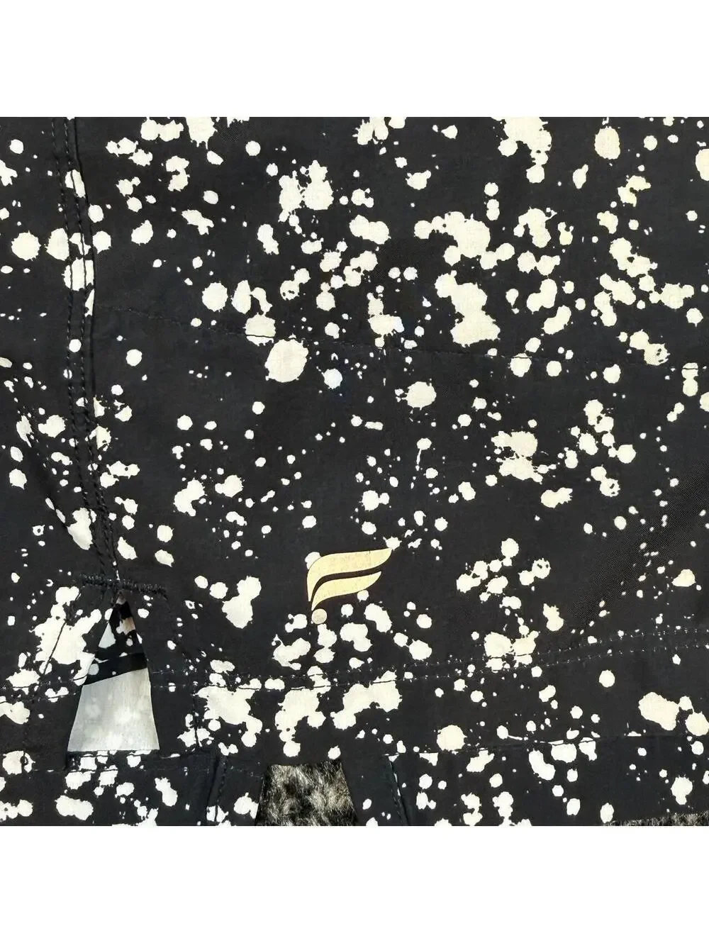 Fabletics Men's Black Paint Splatter Athletic Shorts Size S Built-In Liner